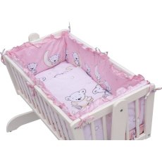 Scarlett Dětská kolébka bílá - 90x41cm s kompletní výbavou Toro Barva soupravy: Toro růžová