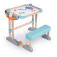 Smoby Dřevěná lavice polohovatelná pro psaní a kreslení Modulo Space Desk  oboustranná skládací s 80 doplňky magnet/křída