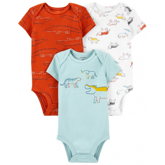 CARTER'S Body krátký rukáv Multicolor Dino chlapec 3ks NB/ vel. 56