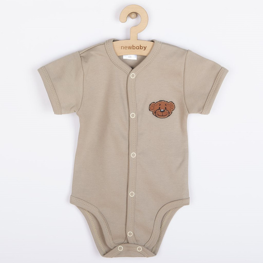 Kojenecké bavlněné celorozepínací body New Baby BrumBrum latte