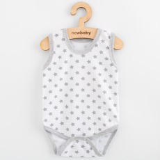 Kojenecké body bez rukávů New Baby Classic II hvězdičky šedé kluk Kojenecké body bez rukávů New Baby Classic II hvězdičky šedé kluk