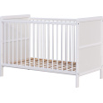 Scarlett Dětská postýlka Scarlett LONGA s vyndavacími příčkami borovice - bílá 120 x 60 cm