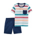 CARTER'S Set 2dílný triko kr. rukáv, kraťasy Color Stripes kluk 6m