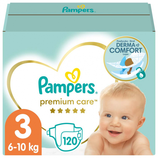 PAMPERS Premium Care Pleny jednorázové 3 (6-10 kg) 120 ks