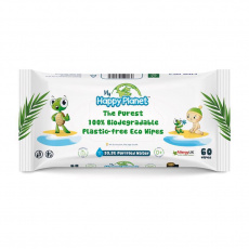 MY HAPPY PLANET 100% BIO odbouratelné vlhčené ubrousky 60 ks MY HAPPY PLANET 100% BIO odbouratelné vlhčené ubrousky 60 ks