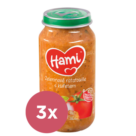 3x HAMI Zeleninový talíř s kuřetem (250 g) - maso-zeleninový příkrm