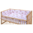 Dětská postýlka se stahovací bočnicí - přírodní ECO - 120x60 cm s kompletní výbavou Fiki Barva soupravy: Fiki růžová