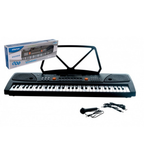 Pianko velké plast 61 kláves 63x20cm s mikrofonem a USB na nabíjecí baterie Li-ion v krabici 66x22cm Pianko velké plast 61 kláves 63x20cm s mikrofonem a USB na nabíjecí baterie Li-ion v krabici 66x22cm