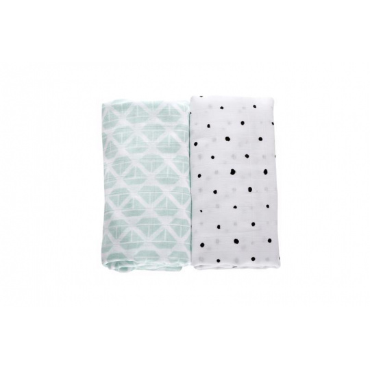 MOTHERHOOD Přikrývka mušelínová 2ks Mint Boats 100x120 cm MOTHERHOOD Přikrývka mušelínová 2ks Mint Boats 100x120 cm