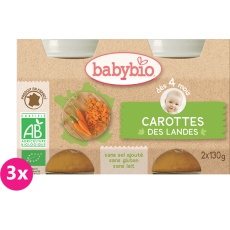 3x BABYBIO Příkrm mrkev (2x 130 g) 3x BABYBIO Příkrm mrkev (2x 130 g)