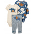 CARTER'S Set 3dílný body dl. rukáv, body kr. rukáv, tepláky Blue Elephant chlapec LBB NB/ vel. 56