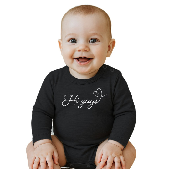 Dětské body s potiskem New Baby Hi guys Dětské body s potiskem New Baby Hi guys