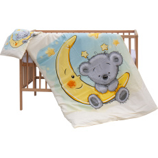 Levná postýlka s vyndavacími příčkami - přírodní ECO - 120x60 cm s výbavou Velcí kamarádi Barva soupravy: Mimas