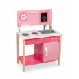 Janod Dřevěná kuchyňka My first Mademoiselle Cooker s otočnými knoflíky růžová od 3 let