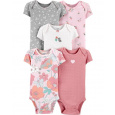 CARTER'S Body krátký rukáv Floral Pink dívka LBB 5 ks PRE/vel. 46