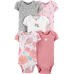 CARTER'S Body krátký rukáv Floral Pink dívka LBB 5 ks PRE/vel. 46