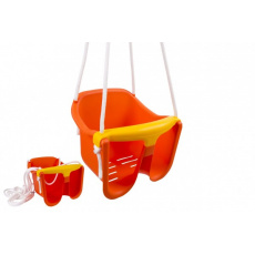 Houpačka Baby oranžová plast 33x30x28cm nosnost 25kg v síťce 12m+ Houpačka Baby oranžová plast 33x30x28cm nosnost 25kg v síťce 12m+