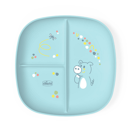 CHICCO Talíř dělený blue 12m+ CHICCO Talíř dělený blue 12m+