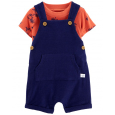 CARTER'S Set 2dílný triko kr. rukáv, kraťasy na kšandy Navy Orange kluk 3m CARTER'S Set 2dílný triko kr. rukáv, kraťasy na kšandy Navy Orange kluk 3m