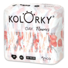 KOLORKY DAY Pleny jednorázové eko, květiny XL (12-16 kg) 17 ks