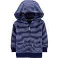 CARTER'S Mikina na zip s kapucí Strips Blue chlapec 18 m/vel. 86