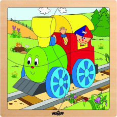 WOODY Puzzle ze 4 dílů Mašinka, 4 motivy WOODY Puzzle ze 4 dílů Mašinka, 4 motivy