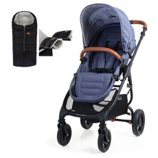VALCO BABY Kočárek sportovní Trend 4 Ultra Denim + fusak Jibot a rukávník/rukavice Jasie BLK