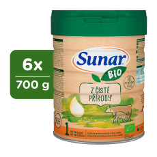 6x SUNAR BIO 1 Mléko počáteční, 700g 6x SUNAR BIO 1 Mléko počáteční, 700g