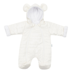 Zimní kojenecká kombinéza s kapucí a oušky New Baby Pumi cream Zimní kojenecká kombinéza s kapucí a oušky New Baby Pumi cream