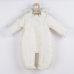 Zimní kojenecká kombinéza s kapucí a oušky New Baby Pumi cream