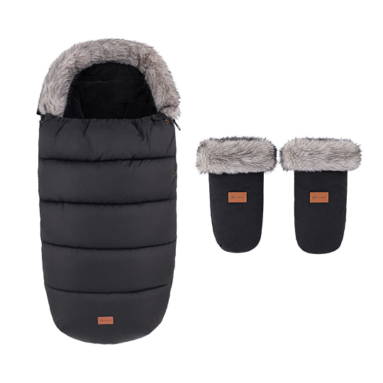 PETITE&MARS Set zimní fusak Comfy 4v1 + rukavice na kočárek Fjora Forever Black PETITE&MARS Set zimní fusak Comfy 4v1 + rukavice na kočárek Fjora Forever Black