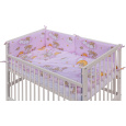 Dětská postýlka se stahovací bočnicí - bílá - 120x60 cm s kompletní výbavou Mráček Barva soupravy: Mráček růžový