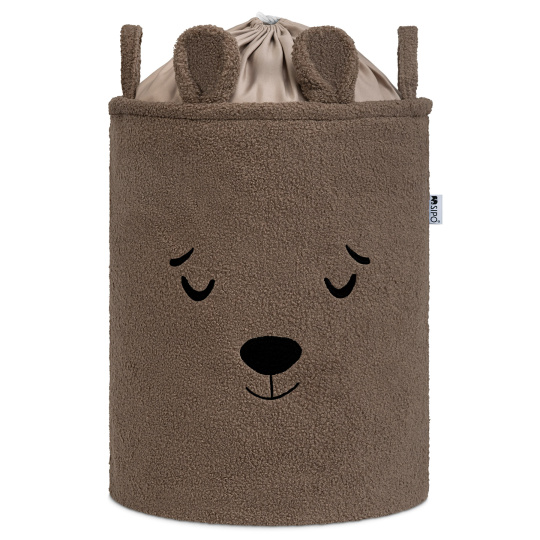 Sipo Koš na hračky Premium Bouclé se šňůrkou / 43 l, Bear (Brown)