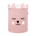 Sipo Koš na hračky se šňůrkou, skládací bavlněný / 43 l, Teddy Bear Pink