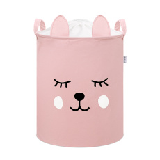 Sipo Koš na hračky se šňůrkou, skládací bavlněný / 43 l, Teddy Bear Pink Sipo Koš na hračky se šňůrkou, skládací bavlněný / 43 l, Teddy Bear Pink