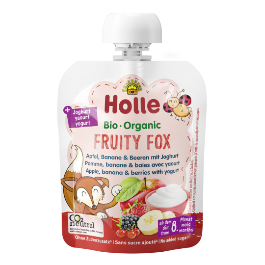 HOLLE Bio-Organic Fruity Fox ovocné pyré s jogurtem 85 g (8m+)