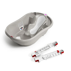 OK BABY SET Vanička rostoucí protiskluzová Onda Evolution 0–12m Grey + podpůrné lišty na vanu OK BABY SET Vanička rostoucí protiskluzová Onda Evolution 0–12m Grey + podpůrné lišty na vanu