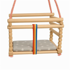 Dětská houpačka buková Baby Mix přírodní + polštářek Dětská houpačka buková Baby Mix přírodní + polštářek