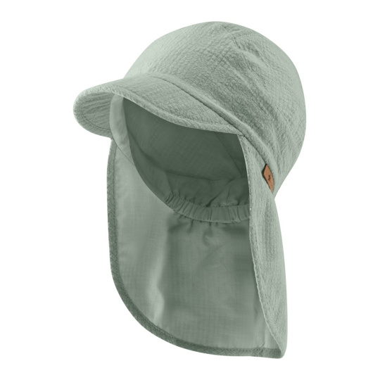 STERNTALER Čepice mušelinová s kšiltem a ochranou krku s UV filtrem 50+ zelená uni 49 cm-12-18 m