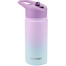 SKIP HOP Láhev s brčkem nerezová Wander - ombré purple, 450ml