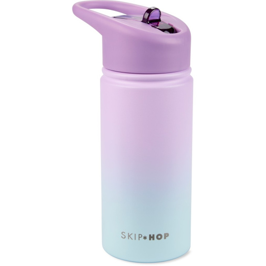 SKIP HOP Láhev s brčkem nerezová Wander - ombré purple, 450ml