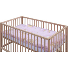 Levná postýlka s vyndavacími příčkami - přírodní ECO - 120x60 cm s výbavou Mráček Barva soupravy: Mráček růžový