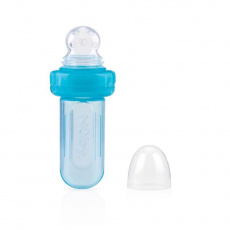 NUBY Krmítko silikonové Easy squeezy feeder 6 m+, modrá