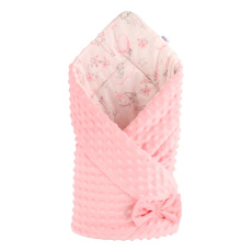 Oboustranná zavinovačka z Minky New Baby 75x75 cm medvídci a králíčci růžová Oboustranná zavinovačka z Minky New Baby 75x75 cm medvídci a králíčci růžová