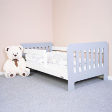 Dětská postel se zábranou New Baby ERIK 160x80 cm bílo-šedá Dětská postel se zábranou New Baby ERIK 160x80 cm bílo-šedá