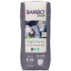 BAMBO Dreamy Night Pants Kalhotky plenkové jednorázové Girls 8-15 let (35-50 kg) 10 ks