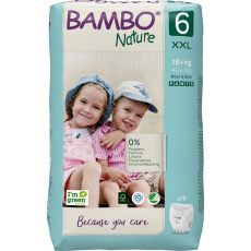 BAMBO Nature Pants Kalhotky plenkové jednorázové 6 XXL (18 kg+) 18 ks BAMBO Nature Pants Kalhotky plenkové jednorázové 6 XXL (18 kg+) 18 ks