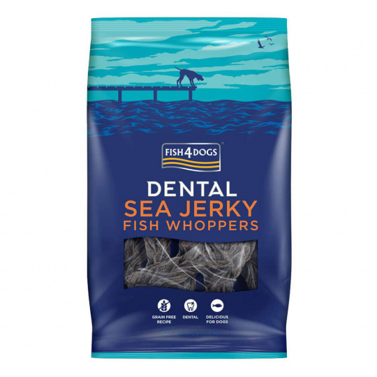 FISH4DOGS Pamlsky pro psy DENTAL SEA mořská ryba - kousky 500 g