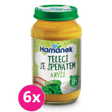 6x HAMÁNEK Telecí se špenátem a rýží (230 g) 6x HAMÁNEK Telecí se špenátem a rýží (230 g)