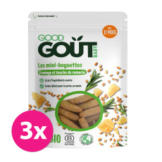 GOOD GOUT Mini bagetky s rozmarýnem a sýrem 3x70g GOOD GOUT Mini bagetky s rozmarýnem a sýrem 3x70g